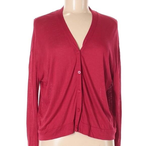 Urban Outfitters Sparkle & Fade Red Button Up Cardigan - Picture 1 of 8